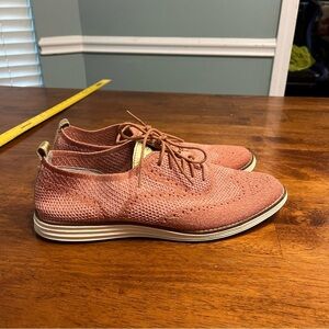 Cole Haan Pink Peach Knit women's Shoes wing tip Oxford size 11